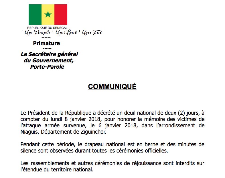 Massacre de Borofaye : Macky Sall décrète un deuil national de deux jours