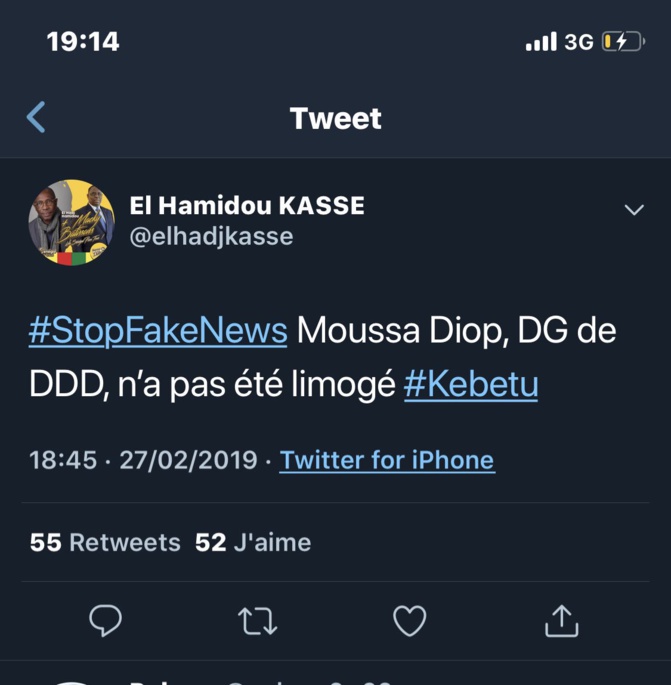 Urgent- Limogeage de Me Moussa Diop : Le Palais dément