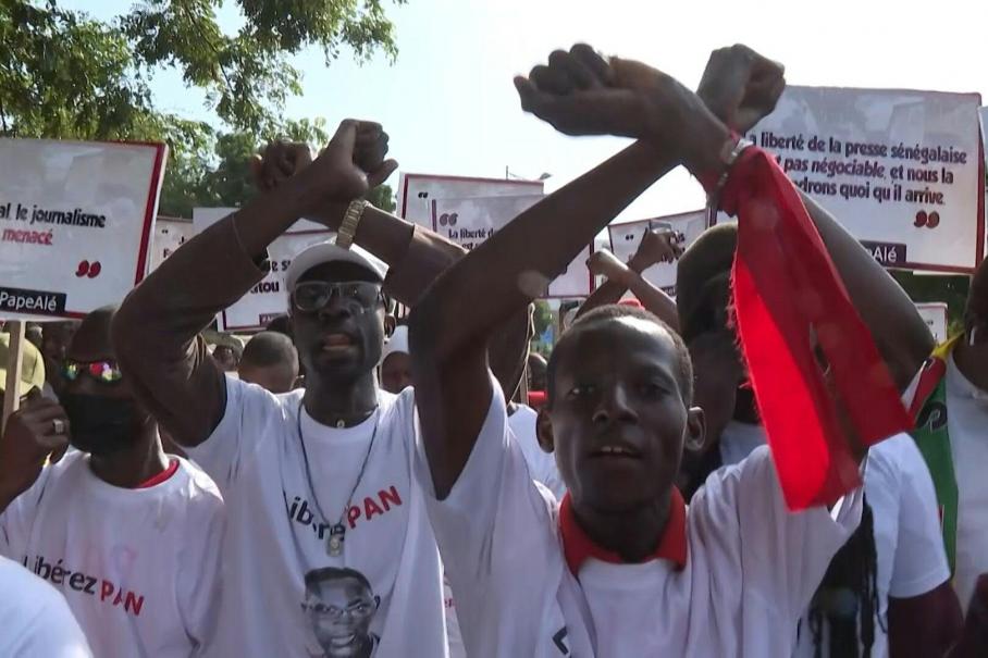 Les journalistes protestent pour la libération de Pape Alé Niang