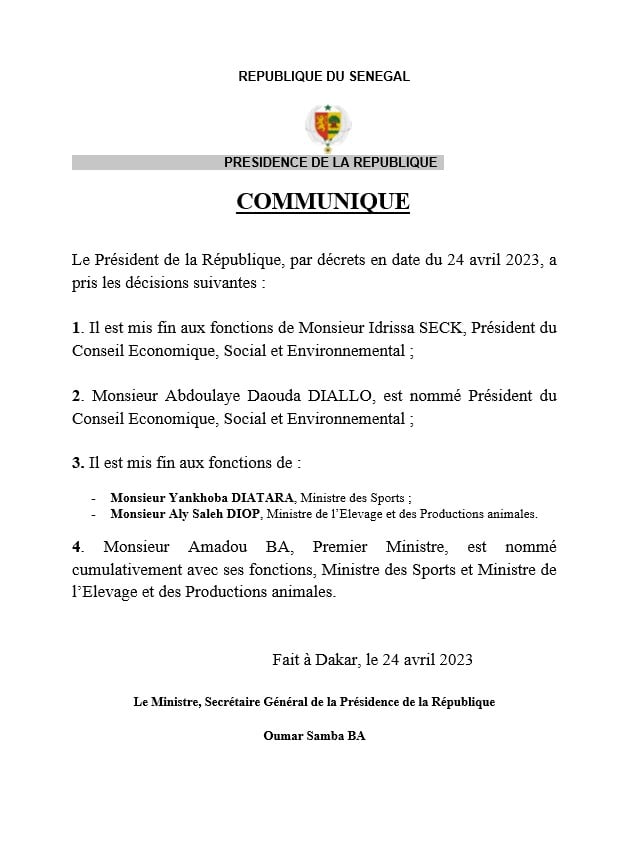 Abdoulaye Daouda Diallo, nouveau président du Conseil Économique, Social et Environnemental