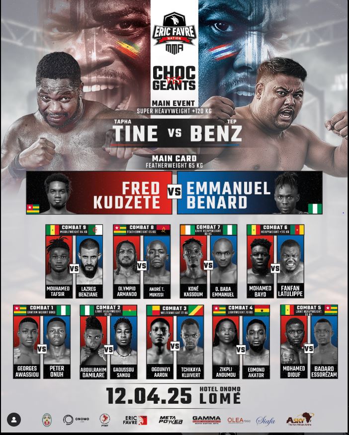 MMA : LES SENEGALAIS DISTRIBUENT DES KO A GOGO À LOMÉ : Tapha Tine, Général Malika, Petit Lô et Tafsir Ba s'imposent royalement