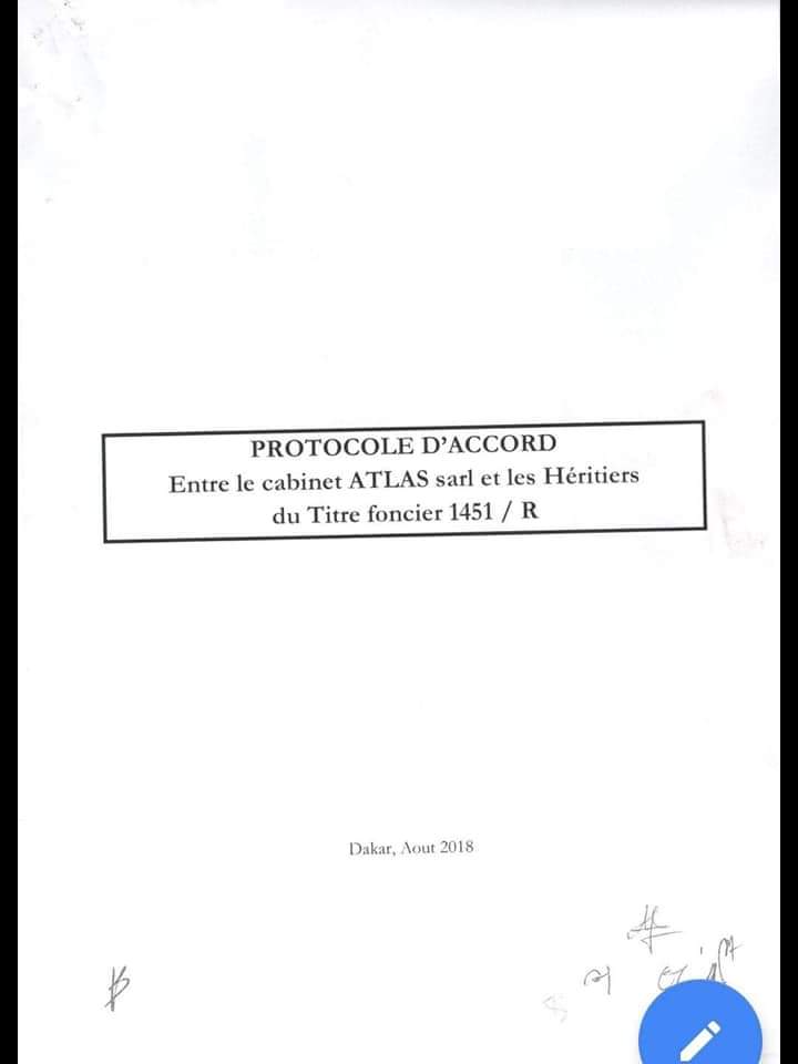 Document: Voici le protocole d’accord entre Atlas de Sonko et les héritiers du TF 1451/R