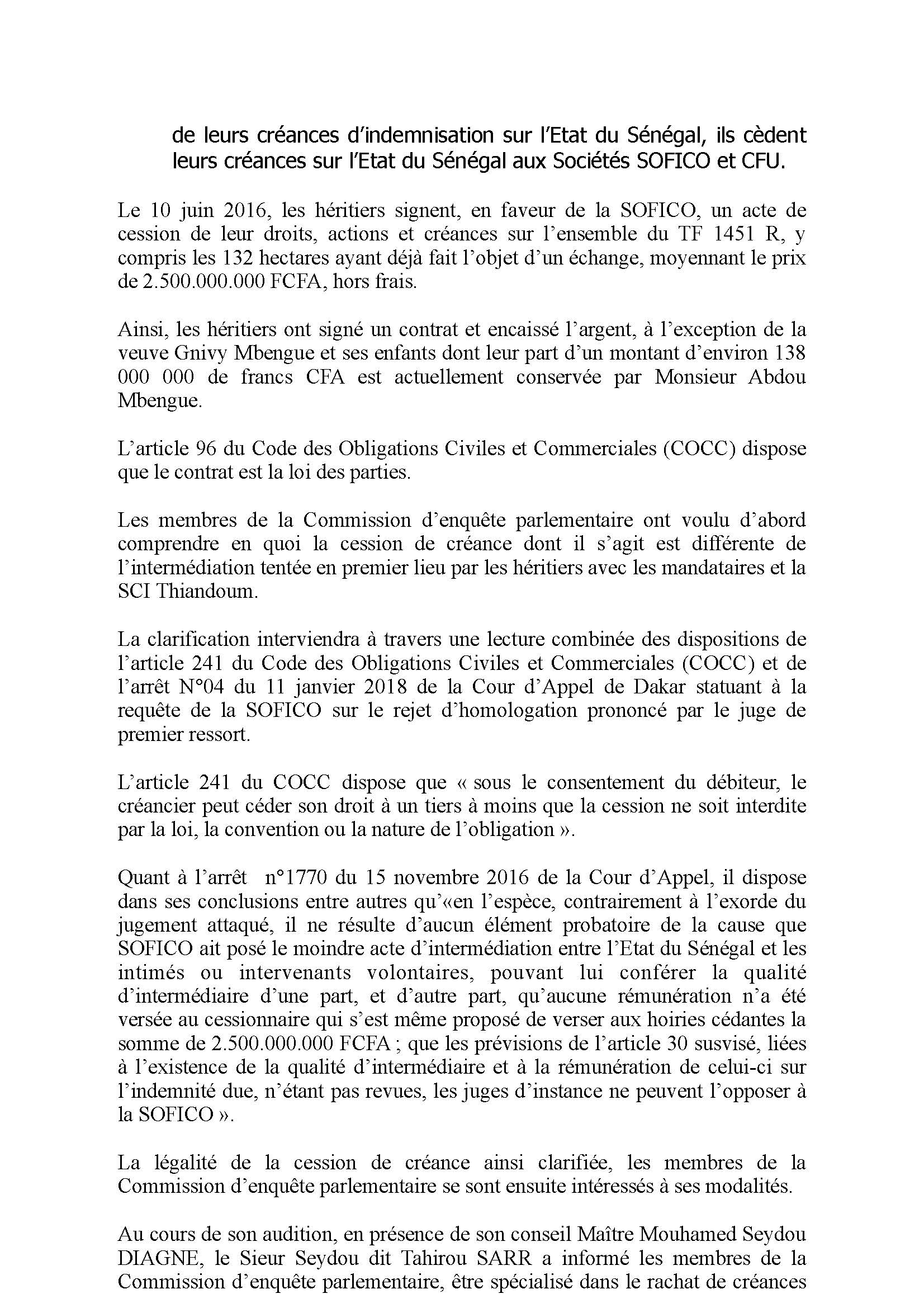 AFFAIRE DES 94 MILLIARDS : La Commission d'enquête parlementaire blanchit Mamour Diallo et enfonce Ousmane Sonko