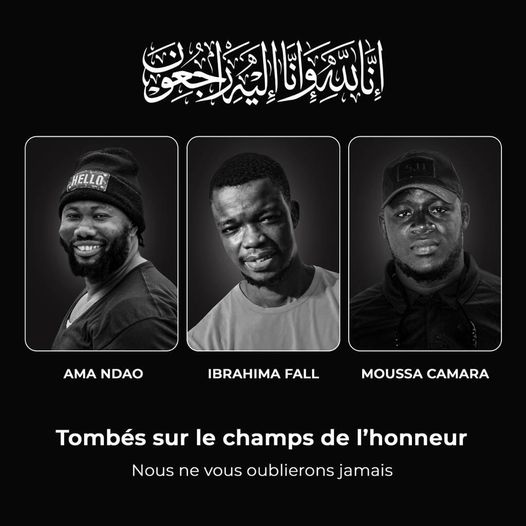 INHUMATION DE IBRAHIMA FALL A YOFF, AMA NDAO ET MOUSSA CAMARA  Ousmane Sonko a enterré ses trois «Patriotes tombés sur le champ de bataille»