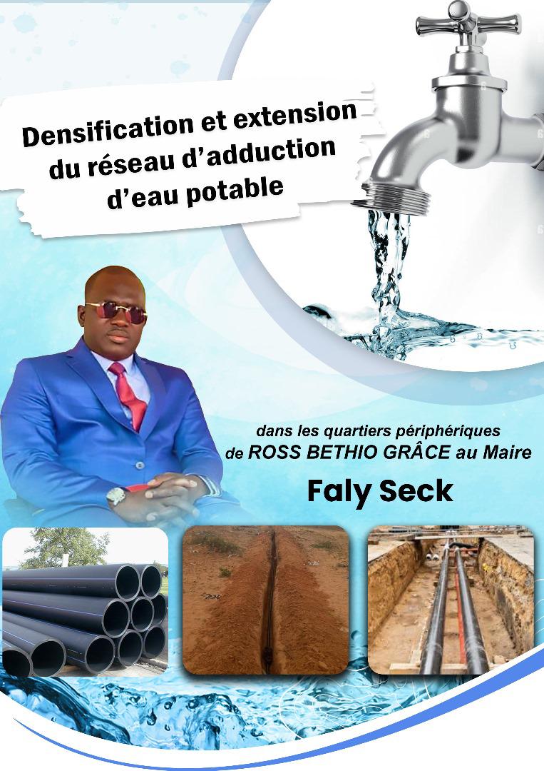 De l'eau potable en abondance à Ross Bethio et ses quartiers périphériques grâce au Maire Faly SECK !