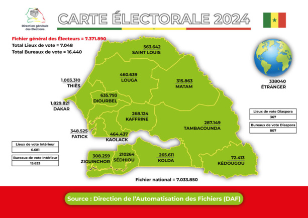 Législatives au Sénégal : Voici la Carte Électorale 2024