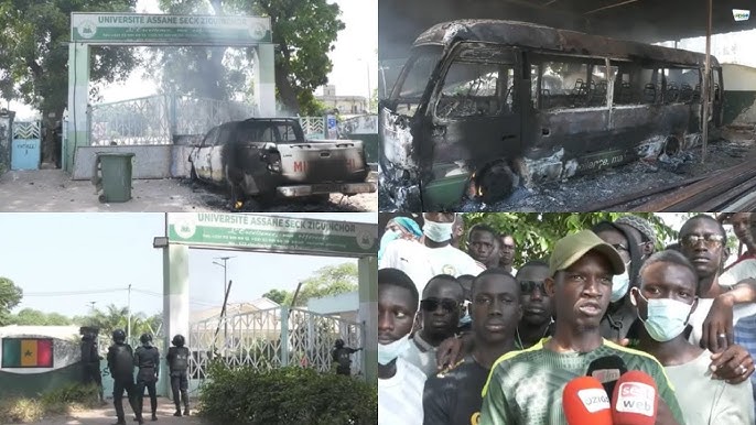 GREVE ILLIMITEE A L’UNIVERSITE ASSANE SECK DE ZIGUINCHOR : Des dégâts importants notés, plusieurs véhicules incendiés, des blessés enregistrés, les étudiants réclament la satisfaction intégrale de leur plateforme