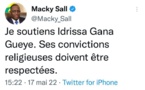 MACKY SALL APPORTE SON SOUTIEN A GANA GUEYE: «Ses convictions religieuses doivent être respectées»